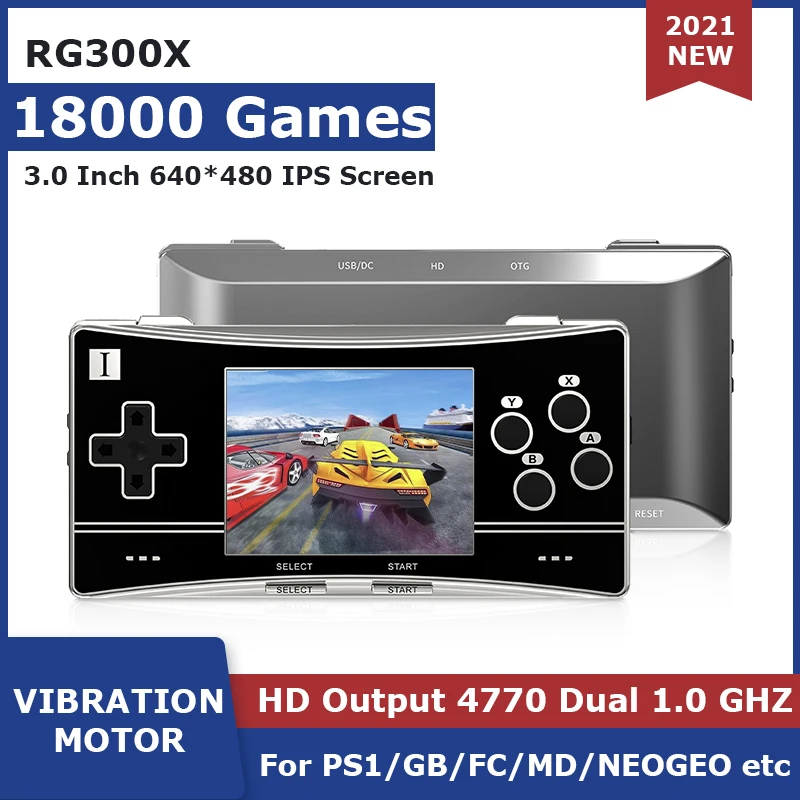 New RG300X Retro Handheld Game Console With 18000 Game Emulators For