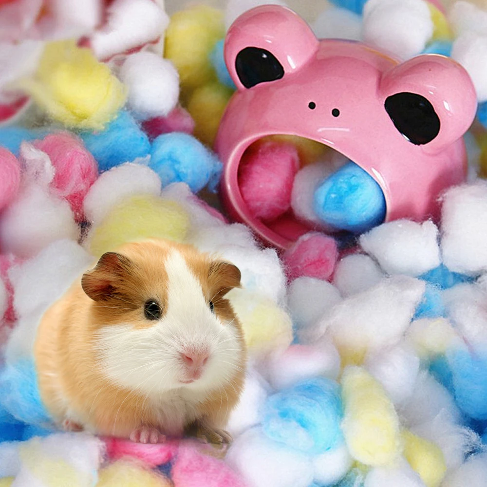 

100 PCS Pet Hamster Cotton Ball Winter Warm Absorbent Cotton Small Pets Warmth Supplies For Nest House Pet Products New