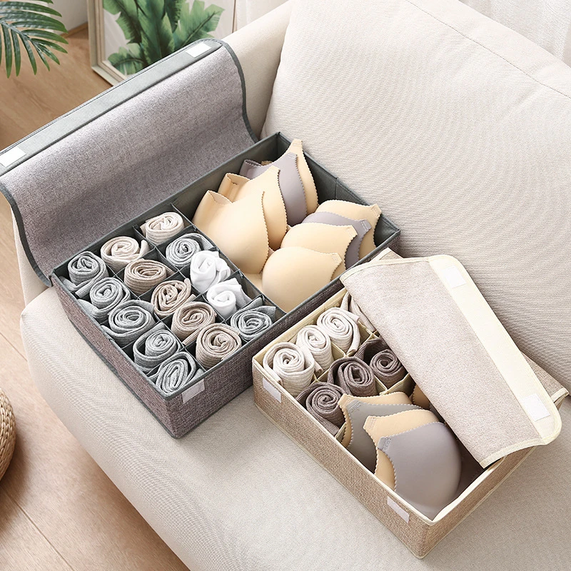 

16Compartment Home Underwear Bra Socks Storage Box with lid dust-proof and moisture-proof Holder Drawer Organizer Case Clothing