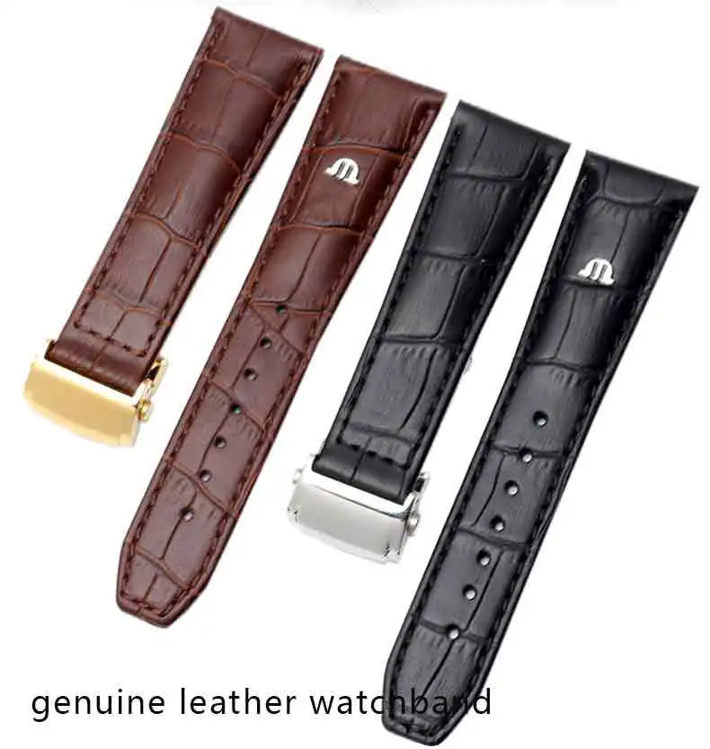 First layer calfskin strap for MAURICE LACROIX Eliros watchband cow genuine leather leather bands 20mm 22mm with folding buckle