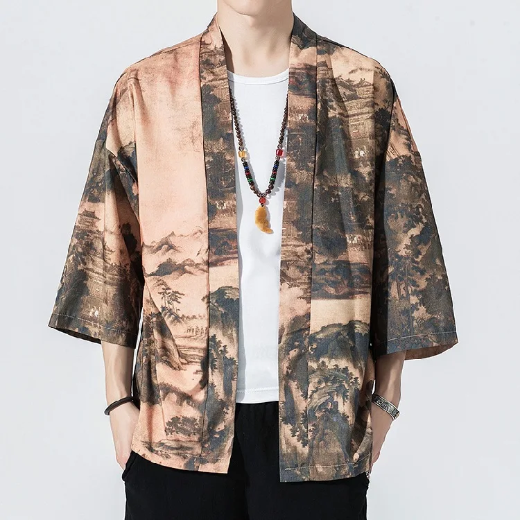 Japanese Kimono Japanese Kimono Cardigan Japanese Kimono Shirt Traditional Print Cardigan Couple Kimonos Japanese Kimono