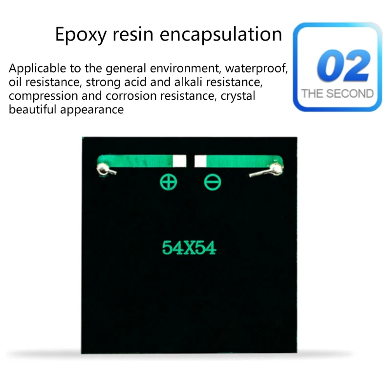 Micro Solar Board Photovoltaic 5Pcs 2V 100Ma Solar Cells with Wires Solars Epoxy Plate DIY Projects Toys 54mm x 54mm