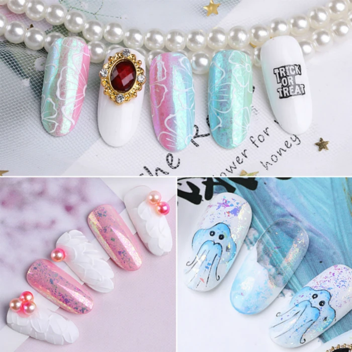 New Style Holographic Nail Glitter Set Powder Nail Art Pigment DIY Flake Nail Art Decorations Dust Gel Manicure Pigment