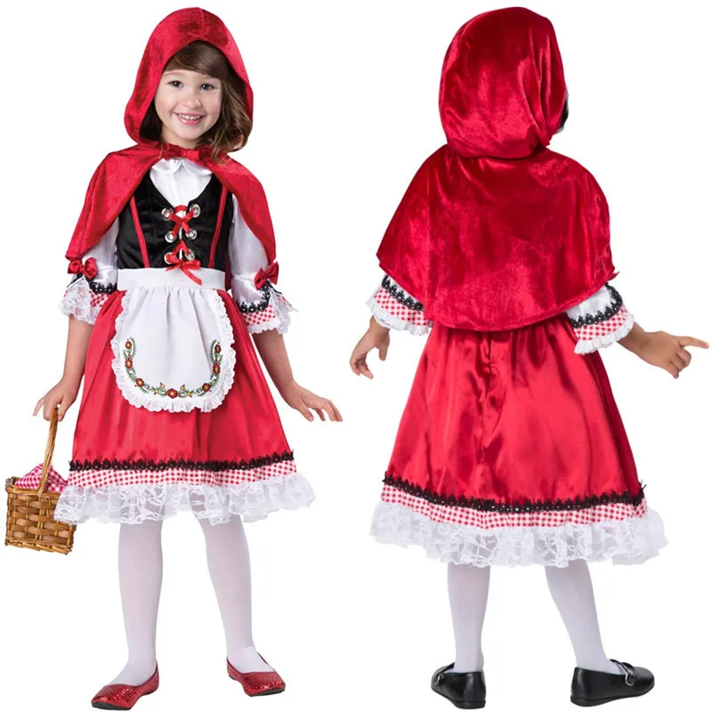 

Halloween Little Red Riding Hood Costume Princess Dress Christmas Children Performance Performance CHILDREN'S Makeup Ball Women'