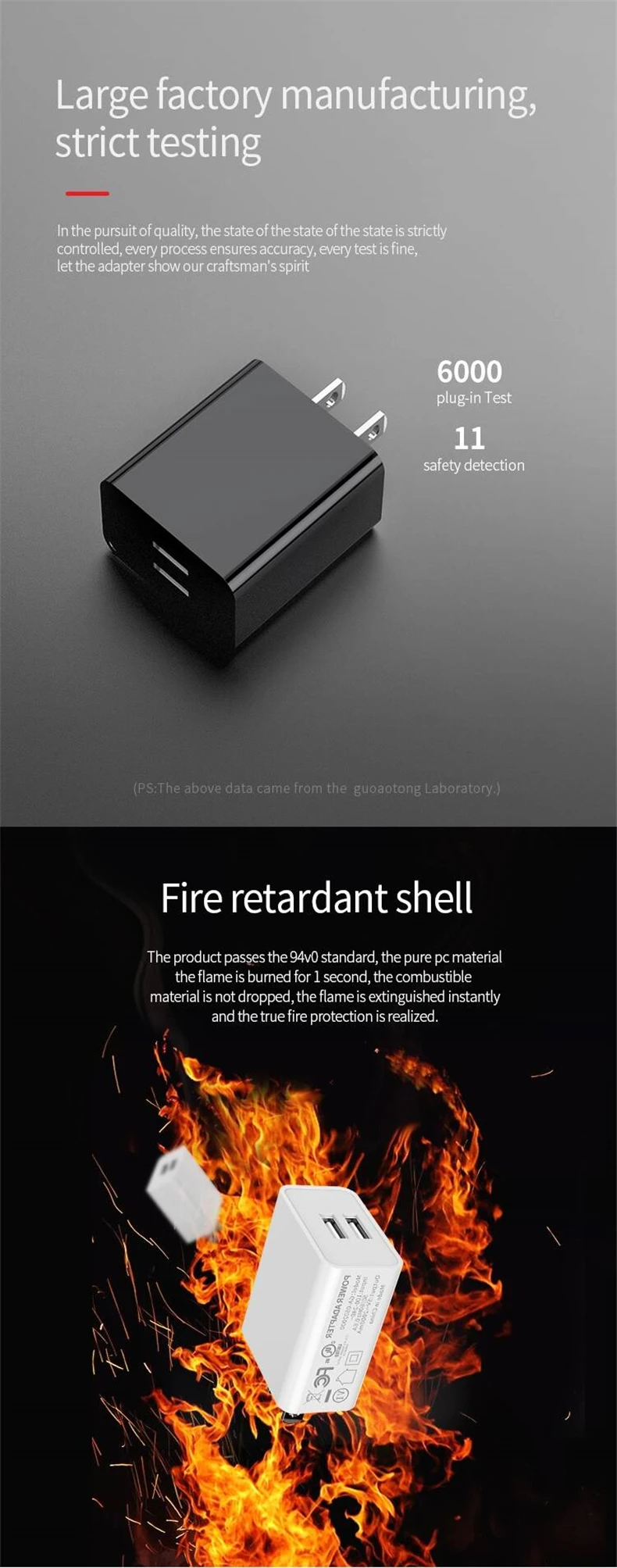 5V2A Dual USB зарядное устройство UL FCC Сертифицированный USB адаптер питания портативное дорожное настенное зарядное устройство для мобильного телефона