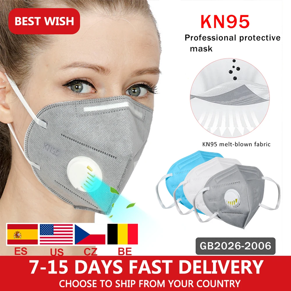 

1/10 pcs Dustproof Mouth Mask Anti-fog Mask 95% Filtration KN95 Mask Features as KF94 FFP2 N95 Breathable Face Masks