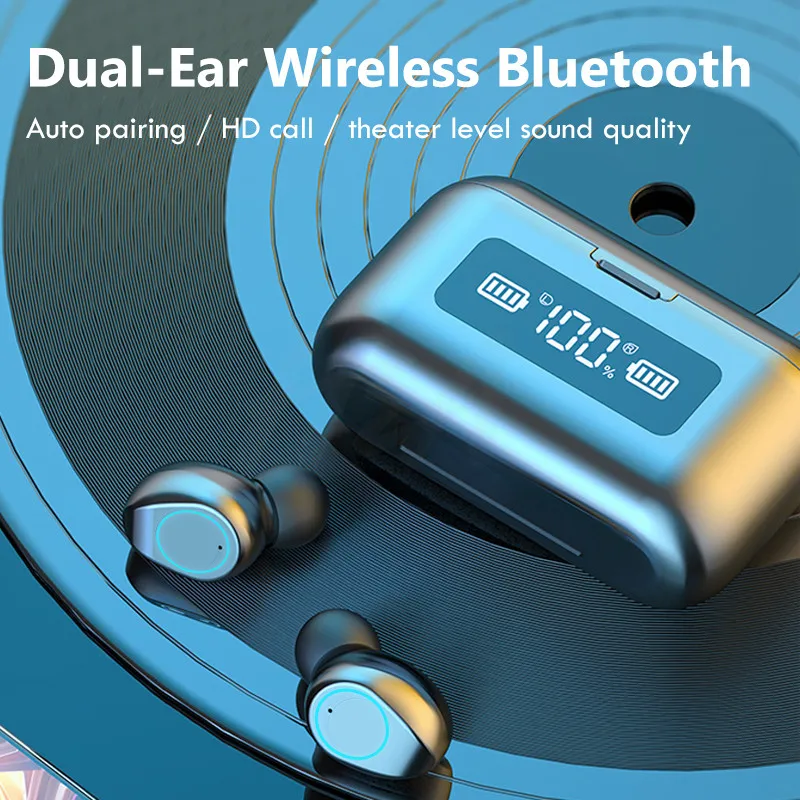 TWS Wireless Bluetooth Earphone with Microphone Sports Waterproof Wireless Headphones Headsets Touch Control Earbuds For Phone