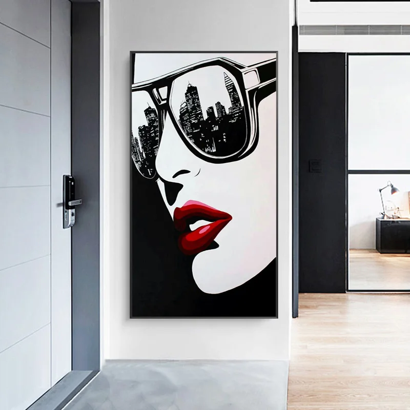 

Big City Nights Sunglasses Canvas Painting Wall Art Posters and Prints Nordic Decorative Picture for Living Room Home Decor