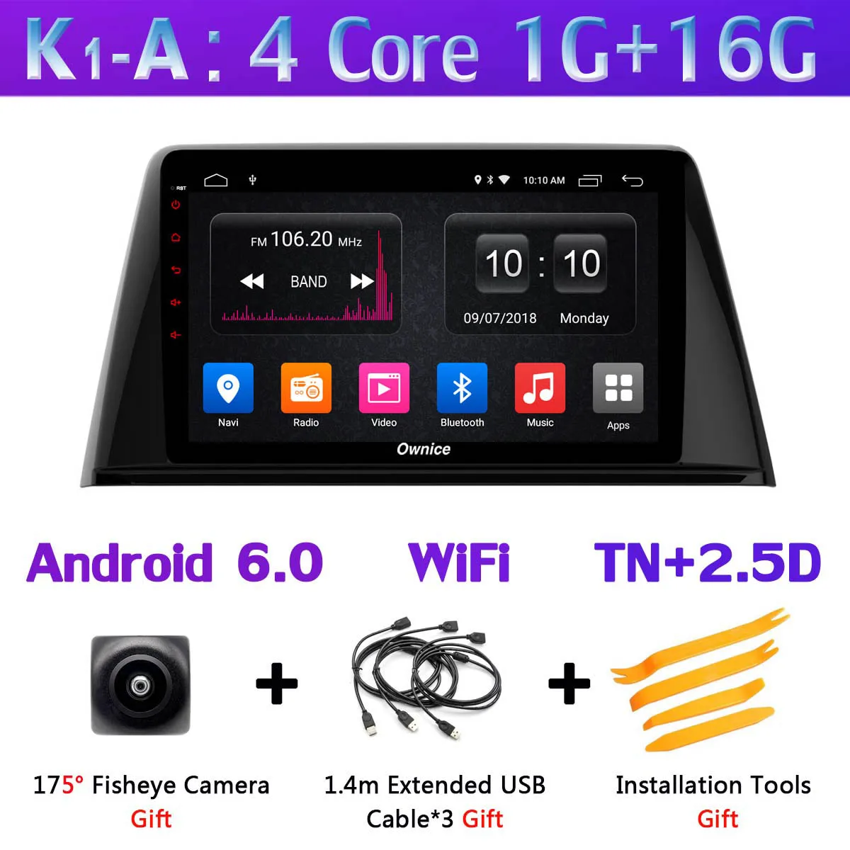 K1-A 360 ° панорамный 4 × камера 4G LTE WiFi Android 9,0 8 ядерный 4G+ 64G SPDIF DSP CarPlay Автомобильный плеер для peugeot 308- gps радио - Цвет: K1-A