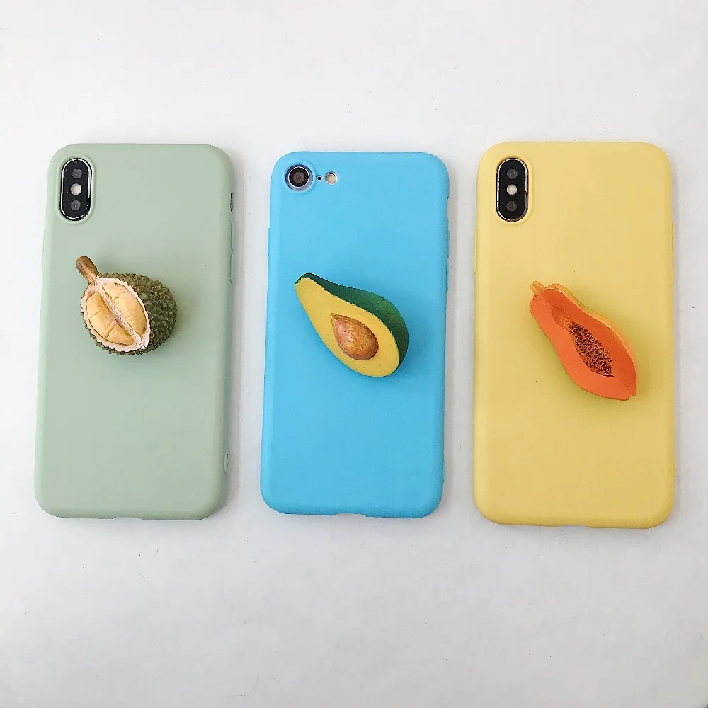 Милый 3D силиконовый чехол для телефона Durian Papaya Avocado для iphone X XR XS 11 Pro MAX 6S 7 8 plus+ для samsung S10 S9 S8 Note 10 9