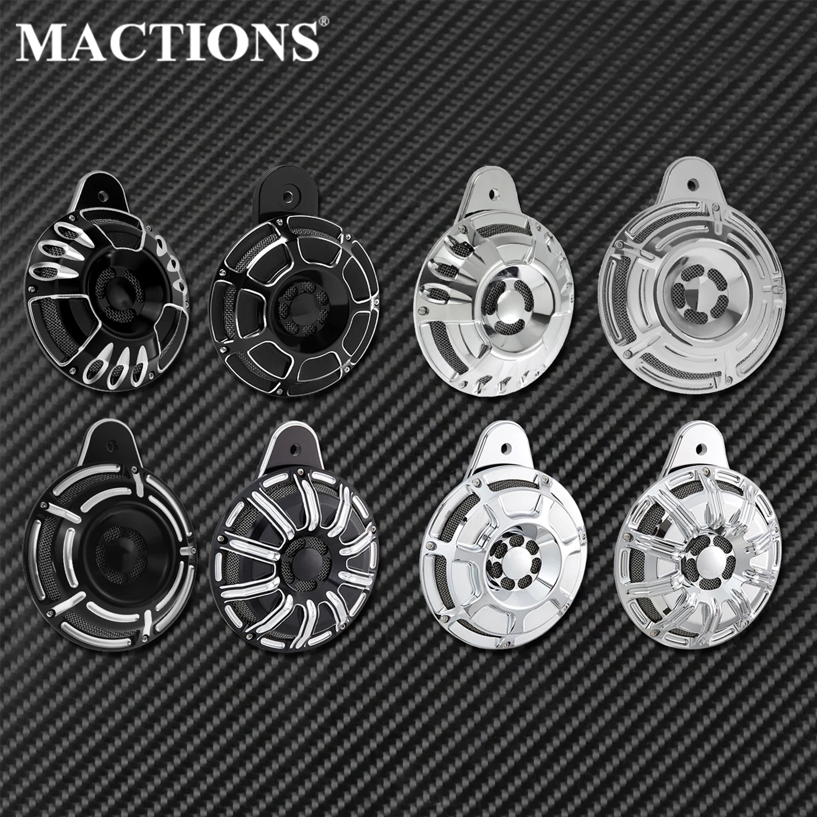 Motorcycle Horn Speaker Cover Horns Assembly Black/Chrome For Harley