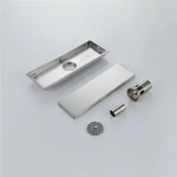 

2020 New Stainless Steel Tile Insert Invisible Shower Drain Bathroom Floor Drain Anti-odor Floor 300 * 110 * 43mm