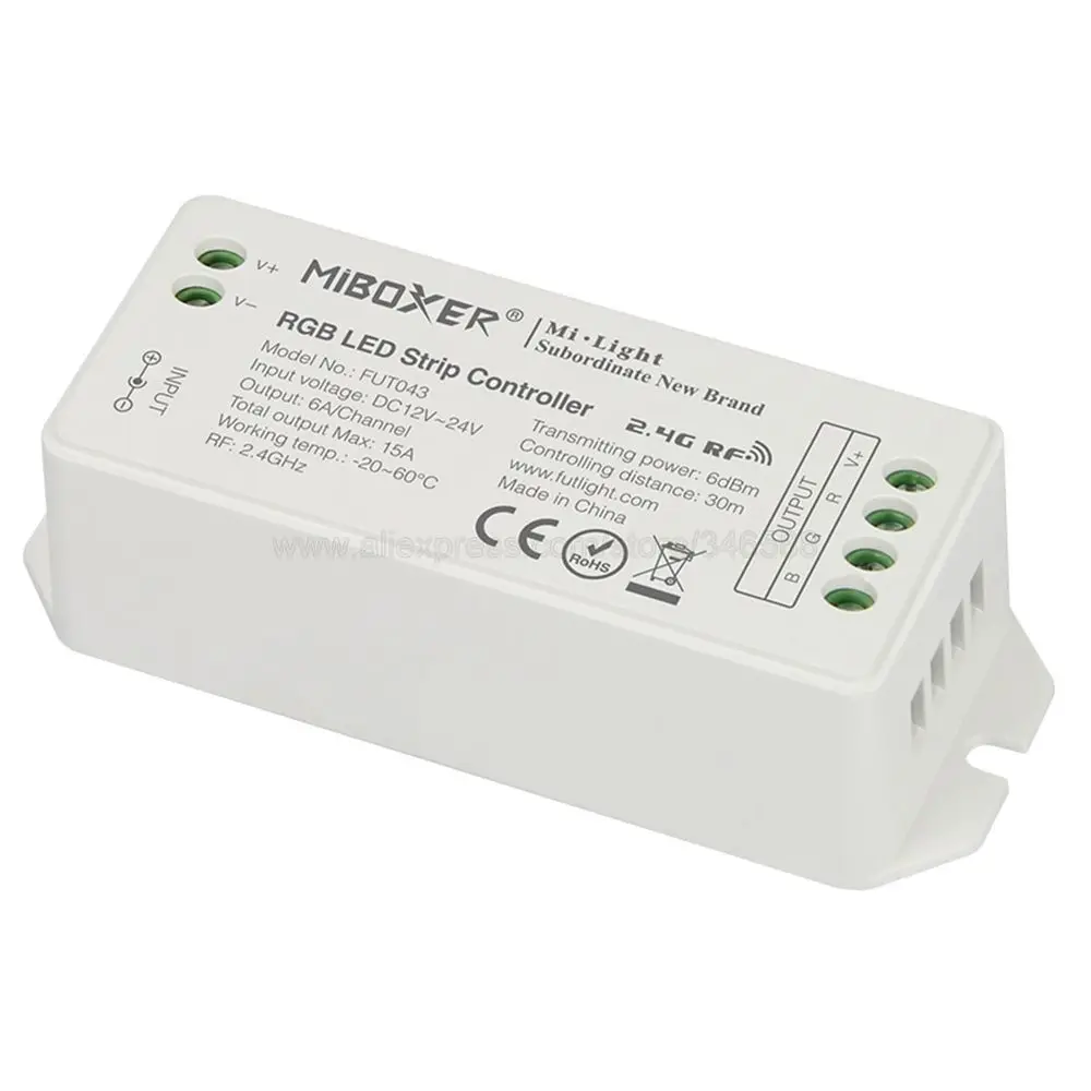 Пульт ду MiBoxer FUT043 светодиодный 12 в пост. Тока 24 6 а/ч 15 а 2 4 ггц|strip controller|rgb led strip