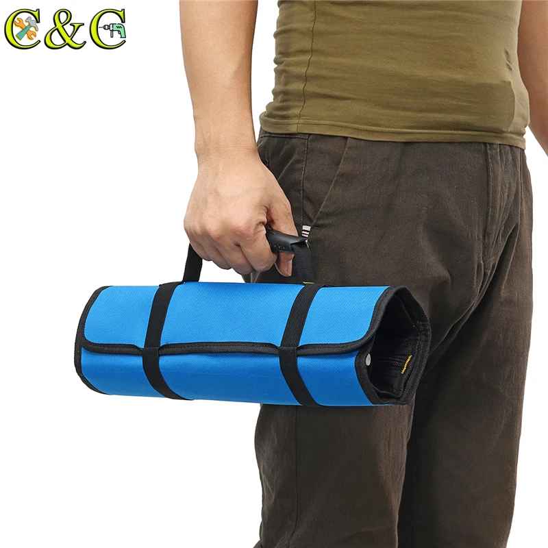 Multipurposed Hardware Repair Storage Bag Practical Carrying Handles Tools Storage Polyester Holder Water-proof Tool Roll Bag