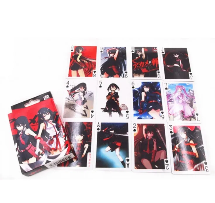 Аниме Akame ga Kill покерные карты Косплей настольная игра с коробкой игрушка