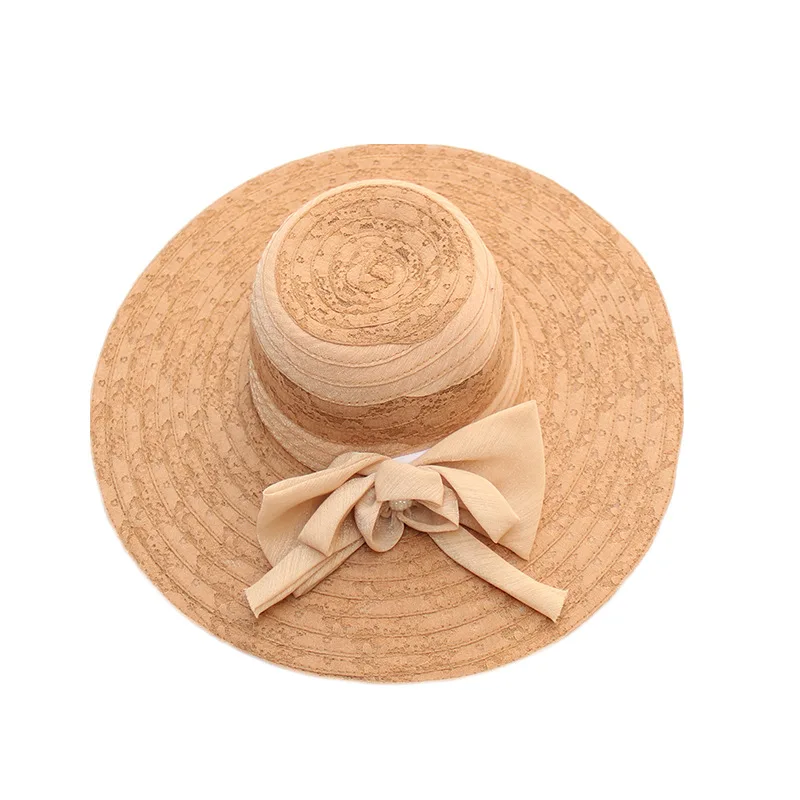 Hat Woman Summer Wide Brim Lace Sunshade Cap Fashion Anti-ultraviolet Beach Caps Folding Sun Protection Korean Visor Hats H6546