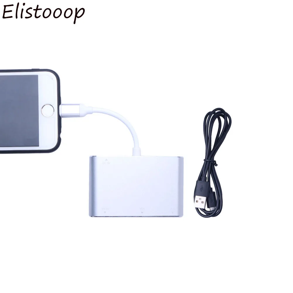 Новый конвертер для Lightning HDMI vga разъем аудио кабель переходник телевизора iPhone X 8 7