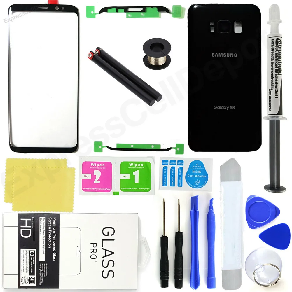 Для samsung Galaxy S8/9/10/plus Переднее стекло экрана Замена объектива Ремонт AU