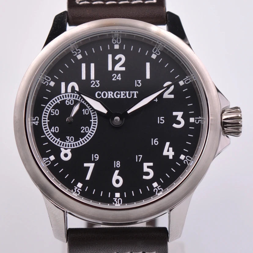 

Corgeut 45mm black dial 6497 Hand Winding men Watch luminous D6