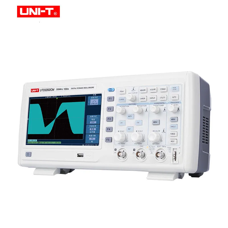 UNI-T Многофункциональный цифровой осциллограф переключаемые зонды 2 канала 1GS/s частота дискретизации осциклоскоп 7 дюймов TFT lcd