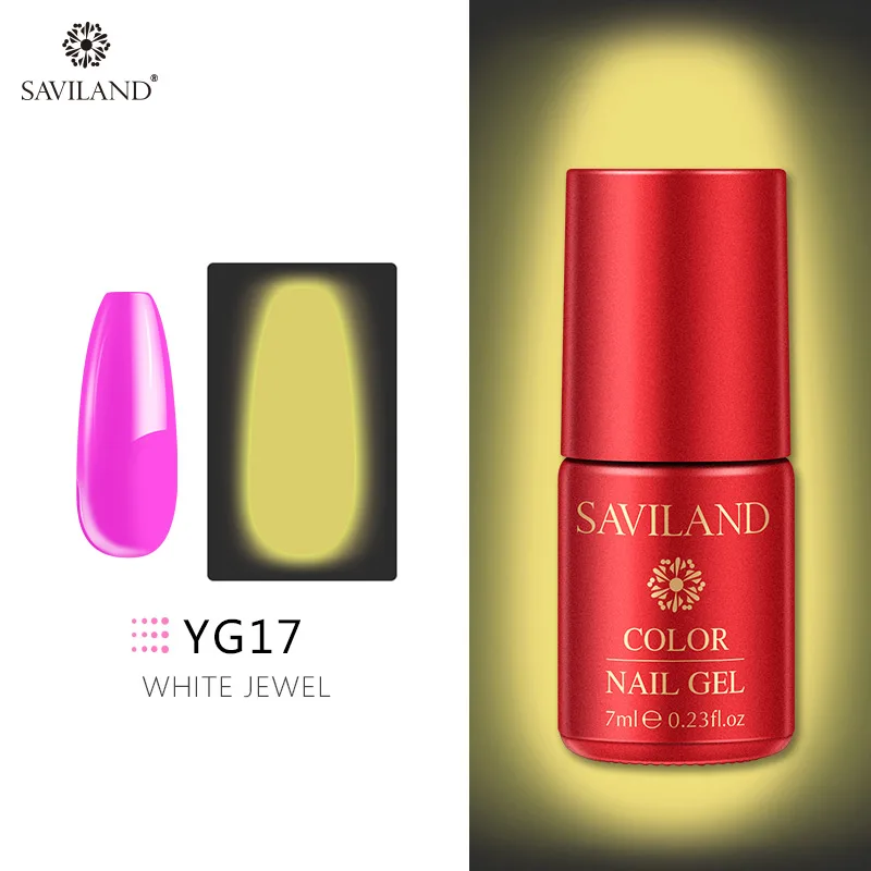 YG17 SAVILAND 7 мл УФ-гель ночной светится в темноте светящийся неоновый Гель-лак впитывающий Полупостоянный флуоресцентный гель для ногтей - Цвет: YG17