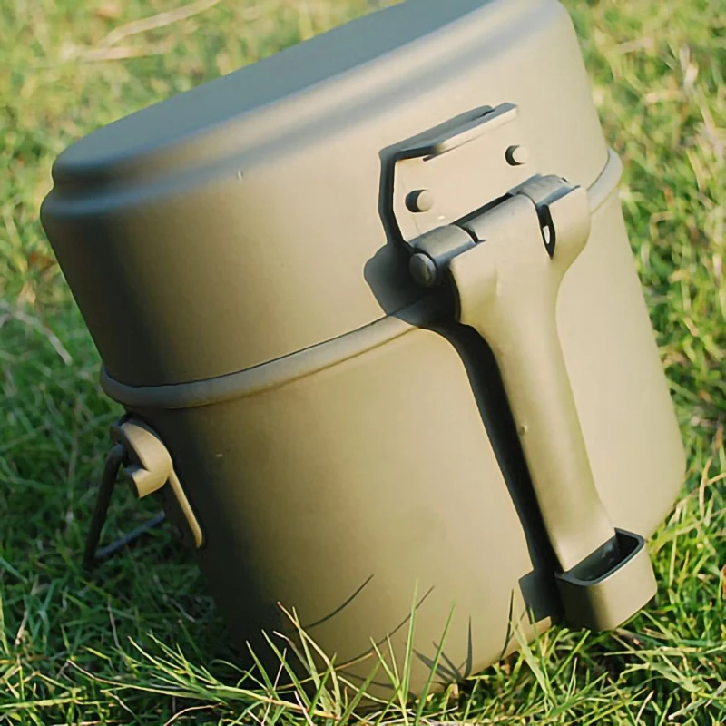Three-piece Bento Box Lunch Box Military Kettle Cookware Cook Set Hiking Lunch Boxes for Camping Outdoor