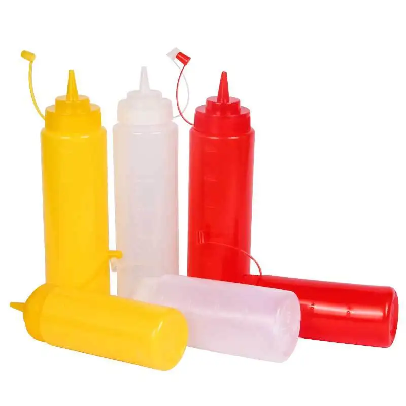 

400ml Plastic Needle-nosed Salad Dressing Squeeze Bottle Ketchup Durable Mustard Condiment Dispenser Bottles Kitchen Accessories