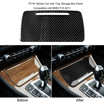 

Hot New Car Ash Tray Storage Box Panel Carbon Fiber Sticker Fit for BMW F10 2011