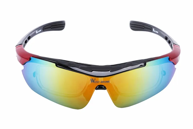 WEST BIKING Cycling Glasses Polarized Bike Bicycle Sunglasses 5 Lens Windproof Anti-fog With Mypia Frame Sport MTB Bike Glasses
