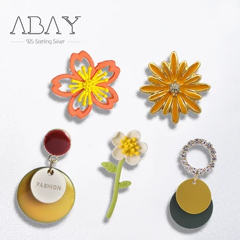 

925 Sterling Silver Pin Yellow Series Earrings, with Exquisite Gemstones, Simple Matching Style, Close To Nature Earrings