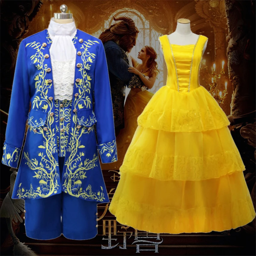 美女と野獣ハロウィン衣装映画王子アダム王子ベル姫ドレスカーニバルパーティー服 Aliexpress