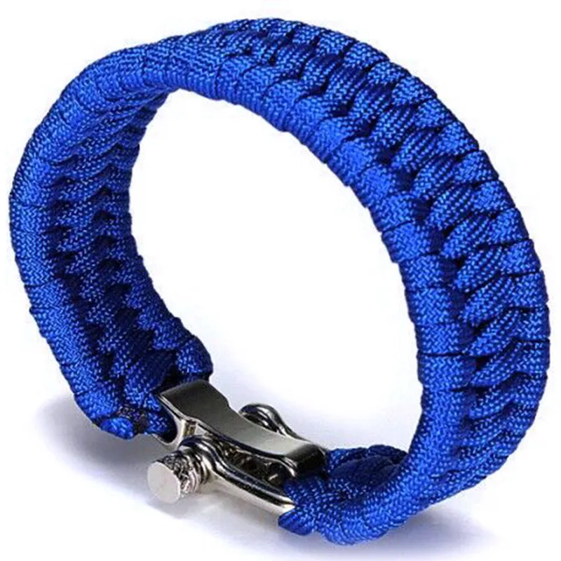 BL Открытый Кемпинг Пешие прогулки аварийного выживания плетеный Pulseras спасательный Зонт веревка плетеные браслеты парашютный шнур Паракорд - Цвет: BL
