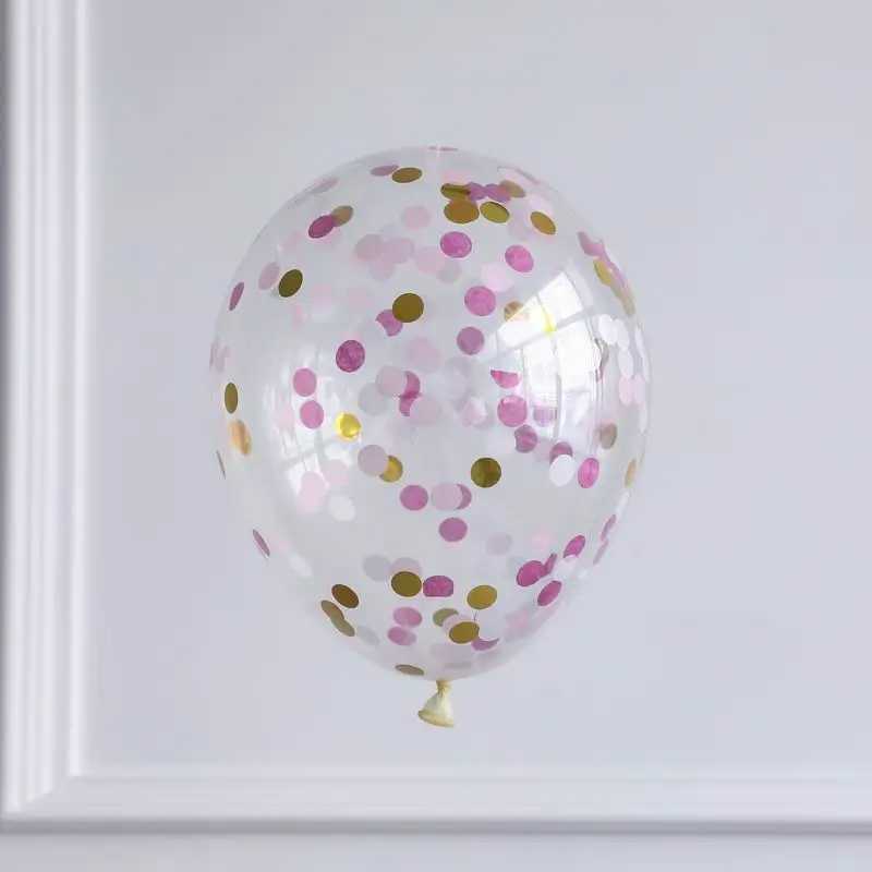 10 шт./лот, прозрачные воздушные шары, Золотая Звезда, конфетти из фольги, прозрачные воздушные шары с днем рождения, детский душ, украшения для свадебной вечеринки - Цвет: pink gold white