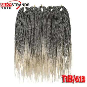 

Afro Micro Box Braids Crochet Hair Extensions Silky Strands Ombre High Temperature Fiber Synthetic Braiding Hair Bulk 22 Strands