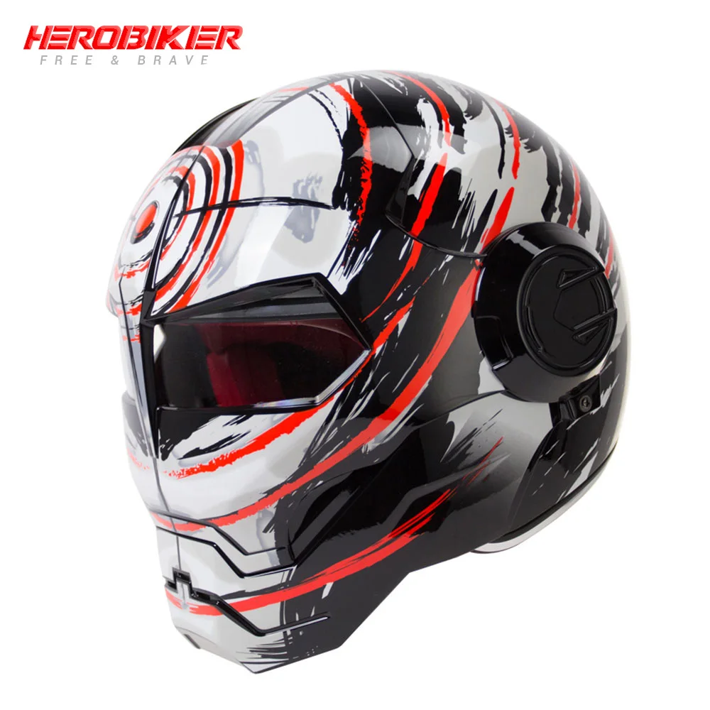 HEROBIKER, мотоциклетный шлем, мотоциклетный шлем с полным лицом, мотоциклетный Круизер, чоппер, кафе, гонщик, Ретро стиль, Casco Capacetes - Цвет: HHL10013-LI