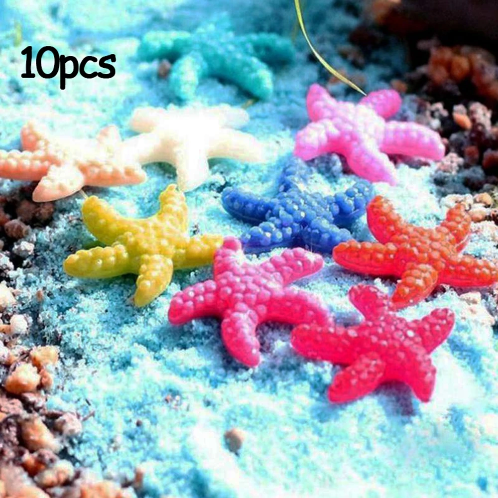 

10pcs Mini Resin Cute Multicolor Miniature Starfish Fish Tank Aquarium Ornaments Decor New Best Quality