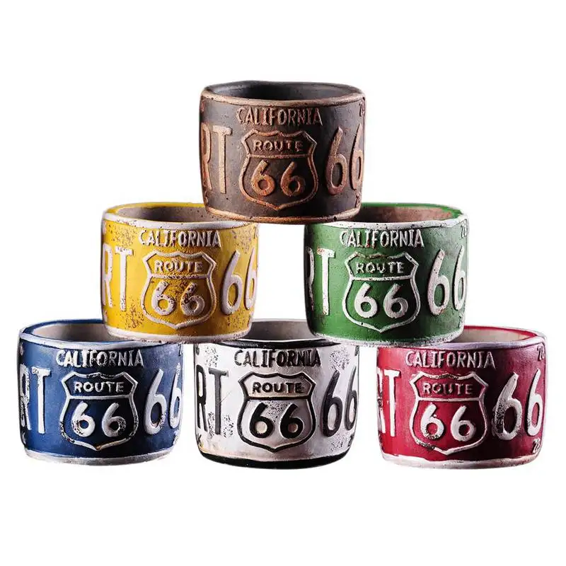 Hot European retro industrial style round RT66 cement ashtray American living room bar cafe creative retro personality decoratio