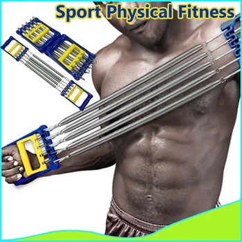 

Profession Elastic Fitness Resistance Band Rubber Chest Expander Adjustable Puller Exercise Indoor Sport Muscle Workout