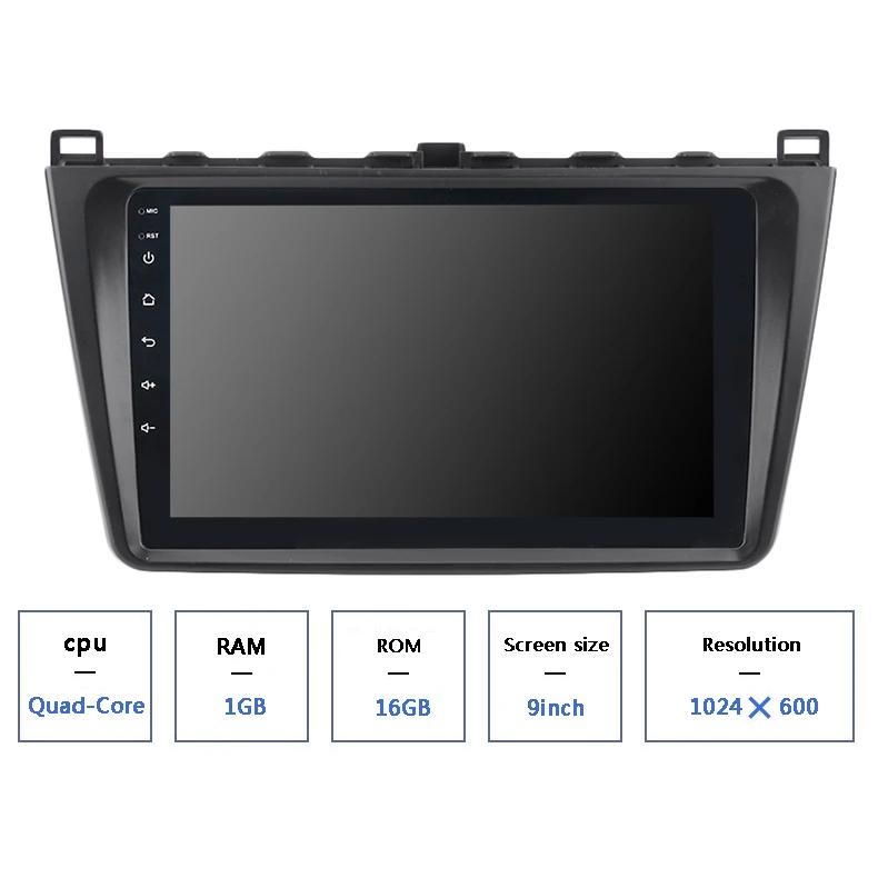 Excellent Android 8.1 9 Inch 2DIN WIFI Bluetooth GPS Navigation Car Radio Multimedia Player Fit for 2008-2015 Mazda 6 Rui Wing 5