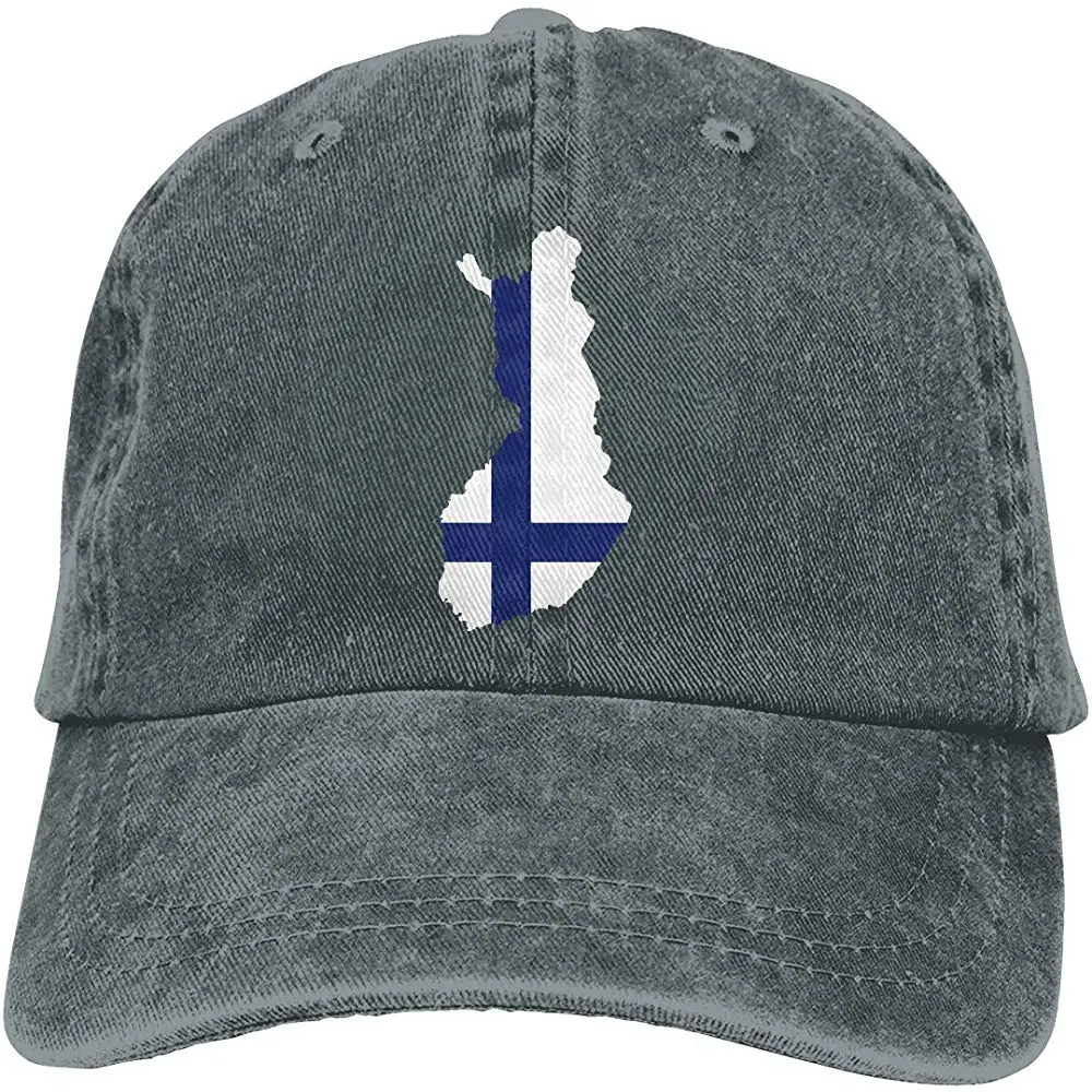 Мужская/Женская Регулируемая бейсбольная Кепка из джинсовой ткани с финским флагом