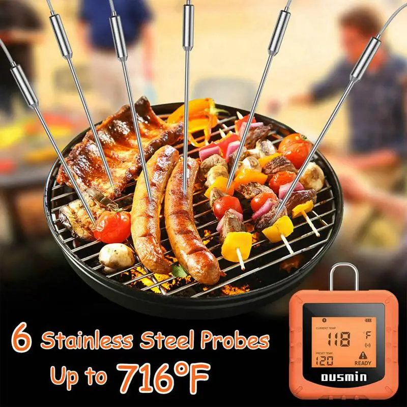 

Food Cooking Smart Wireless BBQ Thermometer With 6 Probes Control Food Cooking Timer Oven Meat Grill Thermometer Kitchen Tool
