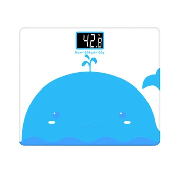 

1PC Home Health Electronic Blue Whale Pattern Digital Mini Body Scale Fat Scale Weight Scale for Women Kids Children Girls