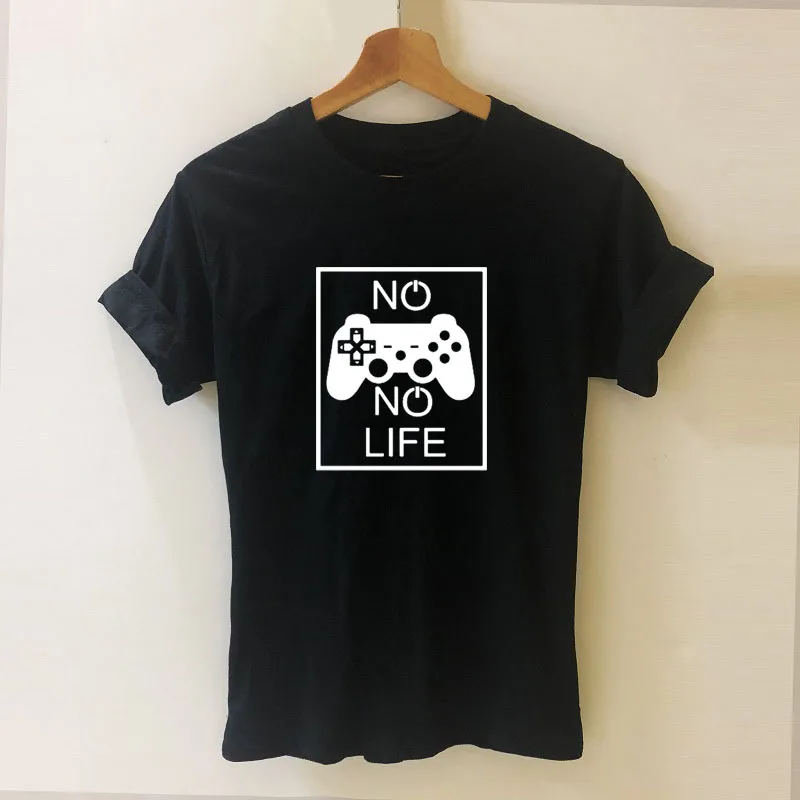 Футболка в стиле Харадзюку с надписью No Game Life забавная футболка женская одежда