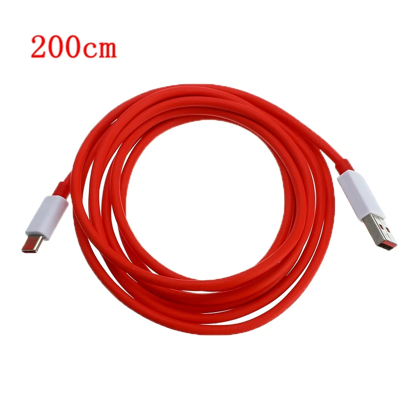 Red 200cm Для One plus 3t 3 6, 6 комплектов/партия, 5T 5 Зарядное устройство Usb кабель для передачи данных 3,1 Тип C Dash Тип кабеля type-C 4A быстрой зарядки Мощность данных USB-C кабель 100/150/200 см - Тип штекера: Red 200cm