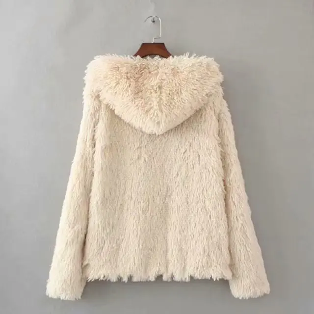 

2018 Autumn New Style Western Style Versatile Loose-Fit Laziness Fur Hooded Furry Coat Cardigan Fashion