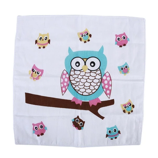 owl Модное полотенце-слюнявчик для новорожденных, хлопок, удобные и безопасные детские носовые платки, детские вещи, четыре слоя Марли - Цвет: owl