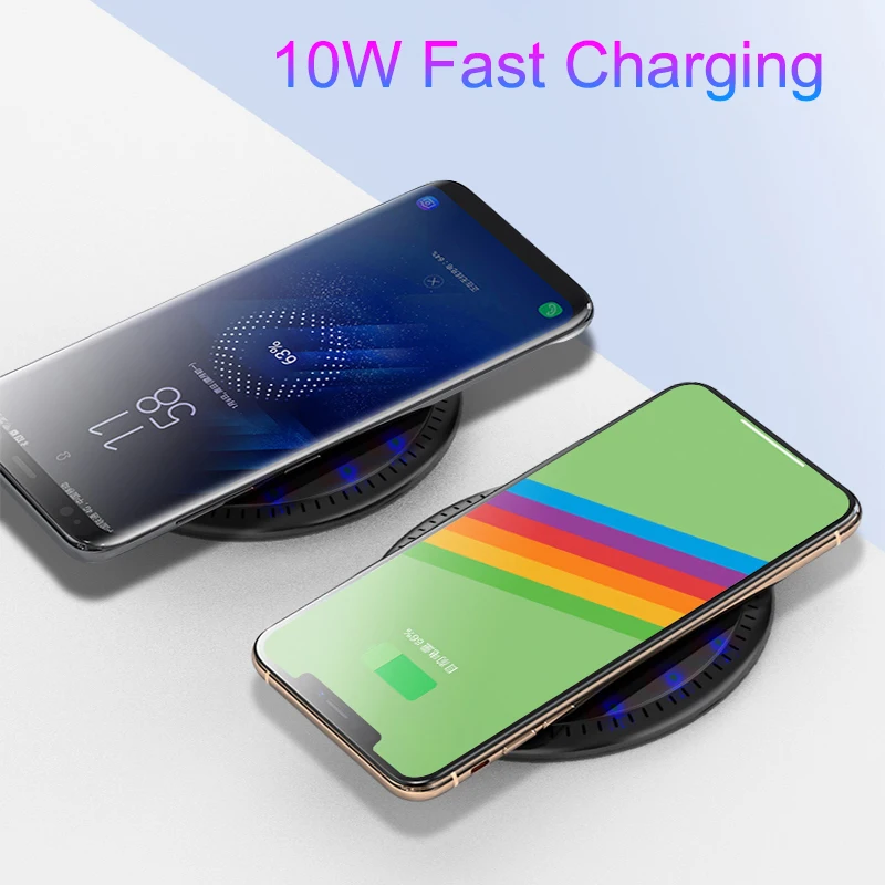 Беспроводное быстрое зарядное устройство 10 Вт для Samsung Galaxy S10 S20 S9 S8 Note 9 8 USB