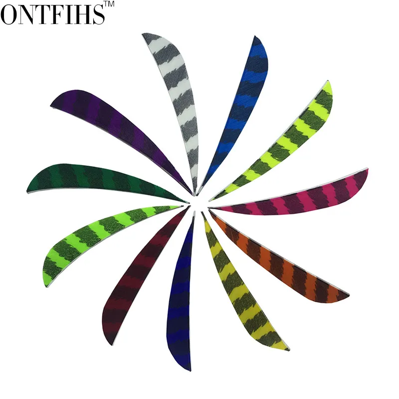 

50pcs/lots 3" Water Drop Shape Hunting Arrow Feathers Striped Turkey Feather Archery Arrow Accessories Fletching Feathers FT48