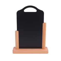 Pizarra de mesa A5 de 14,8x21cm, tablero de mensajes, letrero de exhibición, Base de madera, tablero de publicidad de doble cara, Pizarras Negras, letreros