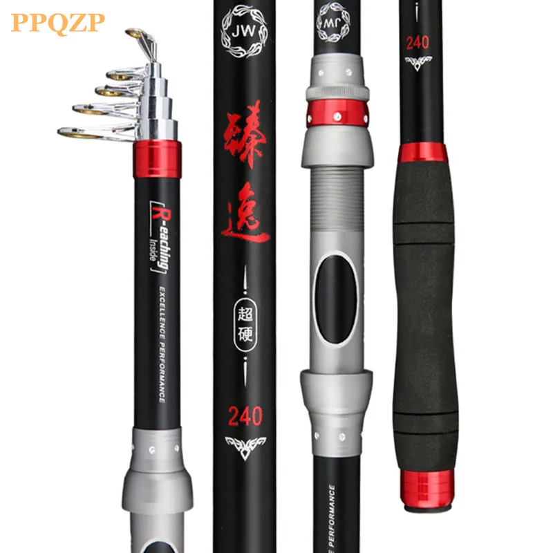 

99% Carbon Fiber Hard Telescopic Fishing Rod fishing pole Carp Fishing Rod feeder 2.1M -3.6M PPQZP